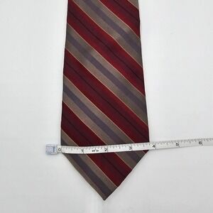 Covington Striped Silk Necktie Burgundy Gray Men's Formal Accessory